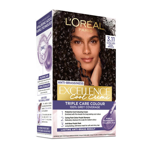 L'Oreal Excellence Cool Creme Permanent Hair Colour 3.11 Ultra Ash Dark Brown