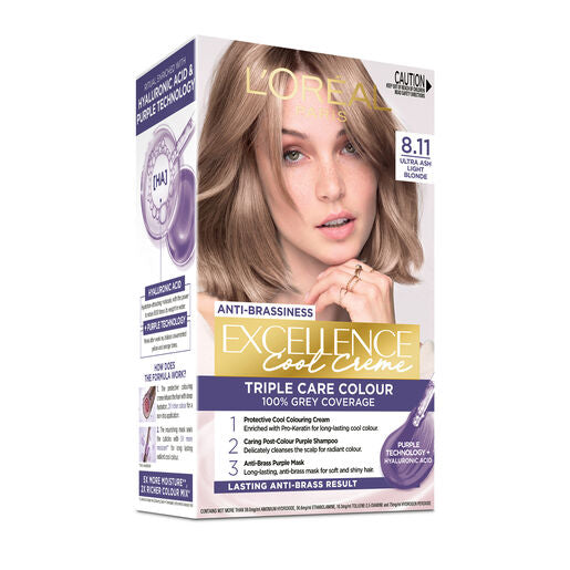 L'Oreal Excellence Cool Creme Permanent Hair Colour 8.11 Ultra Ash Light Blonde