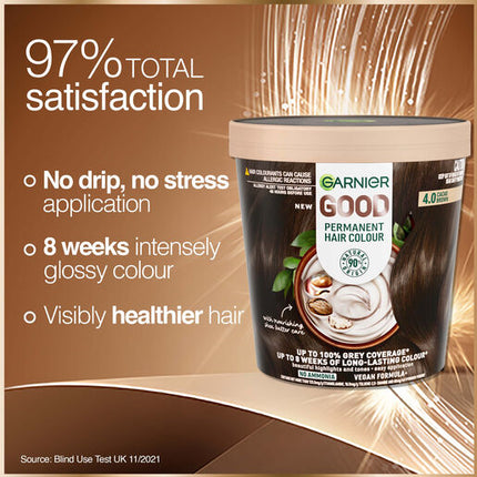 Garnier Good Permanent Hair Colour 4.0 Cacao Brown