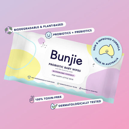 Bunjie Probiotic Baby Wipes 3 X 80 Wipes