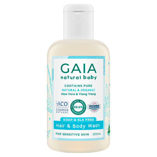 Gaia Natural Baby Hair & Body Wash 200mL