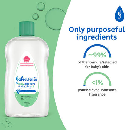 Johnson's Baby Oil Aloe Vera & Vitamin E 500mL