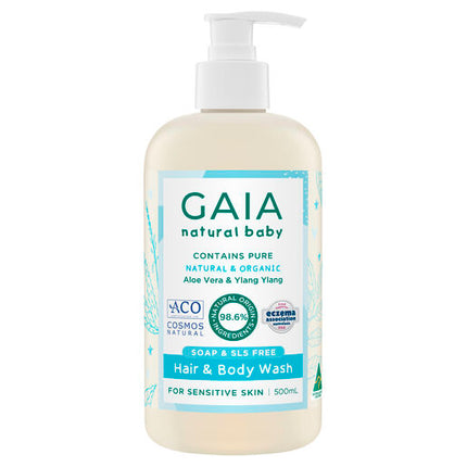 Gaia Natural Baby Hair & Body Wash 500mL