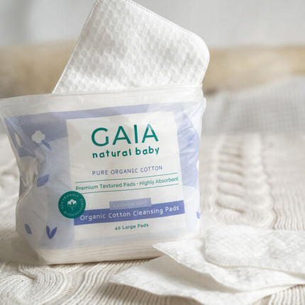 Gaia Natural Baby Organic Cotton Cleansing Pads 40Pack