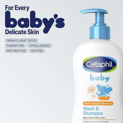 Cetaphil Baby Gentle Wash & Shampoo Organic Calendula 400mL