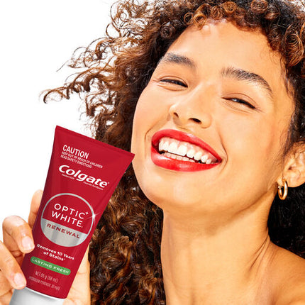 Colgate Optic White Renewal Teeth Whitening Toothpaste Vibrant Clean With Hydrogen Peroxide 85g