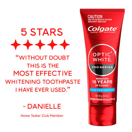 Colgate Optic White Pro Series 5% Hydrogen Peroxide Teeth Whitening Toothpaste 80g