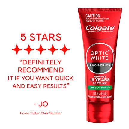 Colgate Toothpaste Optic White Pro Series Vividly Fresh 80g