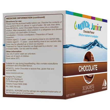 Movicol Junior Chocolate Flavoured Sachets 30