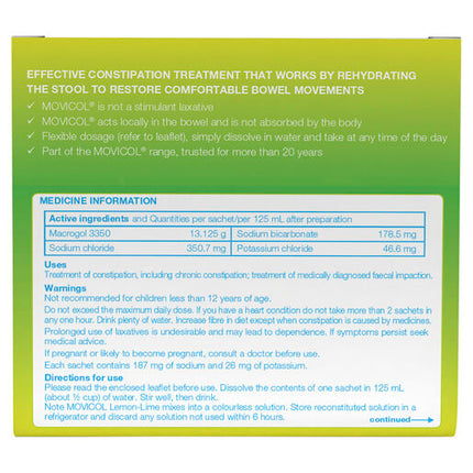 Movicol Lemon Lime 13.8g x 8 Sachets