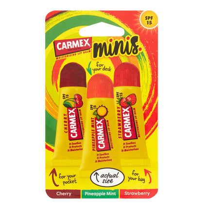 Carmex Lip Balm Squeeze Tube Minis 3 Pack