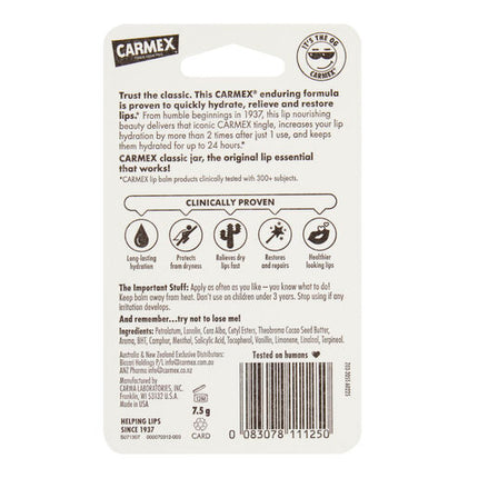 Carmex Lip Balm Original Jar 7.5g
