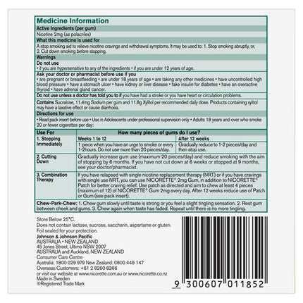 Nicorette Quit Smoking Regular Strength Nicotine Gum Freshfruit 150 Pack