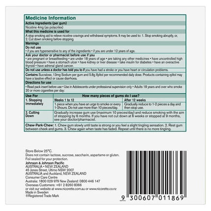 Nicorette Quit Smoking Extra Strength Nicotine Gum Freshfruit 150 Pack