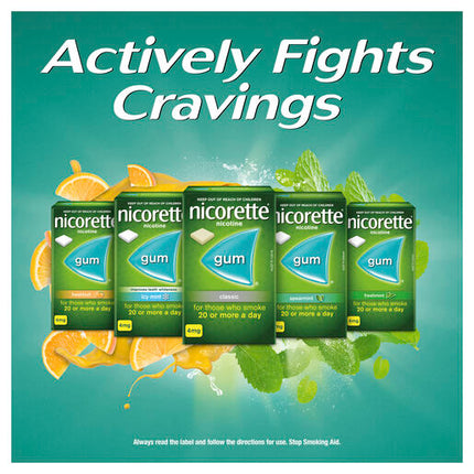 Nicorette Gum Fresh Fruit Extra Strength 4mg 75 Pieces