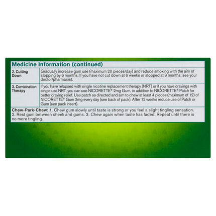 Nicorette Gum Classic Regular Strength 2mg 75 Pieces