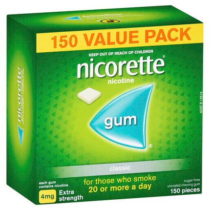 Nicorette Gum Classic Extra Strength 4mg 150 Pieces