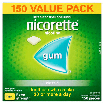 Nicorette Gum Classic Extra Strength 4mg 150 Pieces