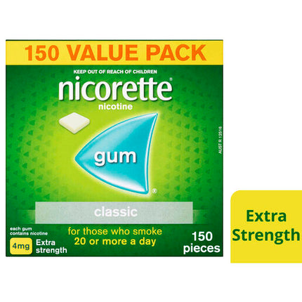 Nicorette Gum Classic Extra Strength 4mg 150 Pieces