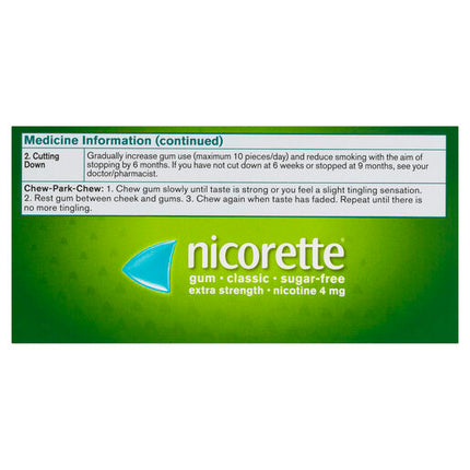 Nicorette Gum Classic Extra Strength 4mg 75 Pieces