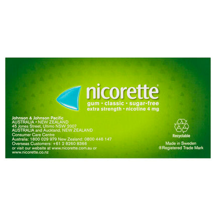 Nicorette Gum Classic Extra Strength 4mg 75 Pieces