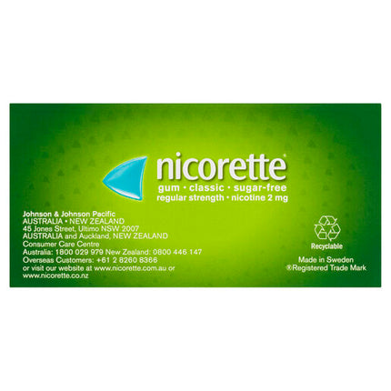 Nicorette Gum Classic Regular Strength 2mg 75 Pieces