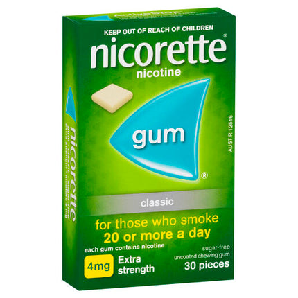 Nicorette Quit Smoking Extra Strength Nicotine Gum Classic 30