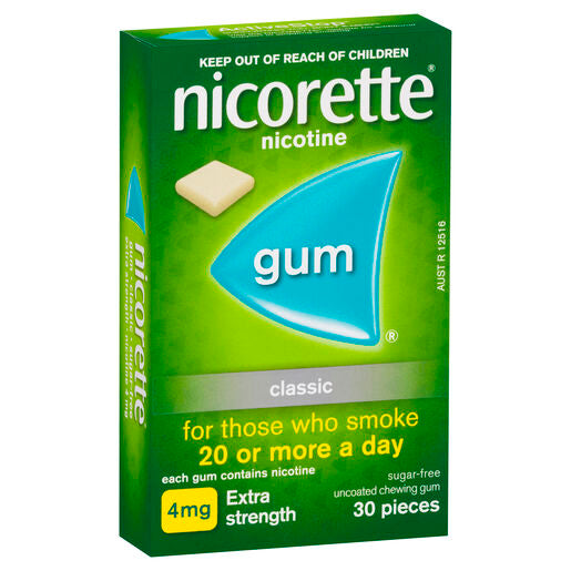 Nicorette Quit Smoking Extra Strength Nicotine Gum Classic 30