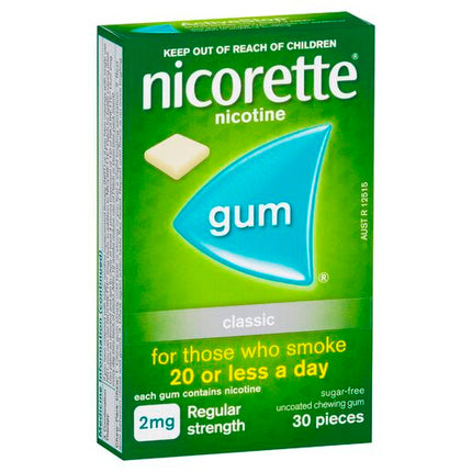 Nicorette Quit Smoking Nicotine Gum 2Mg Classic 30