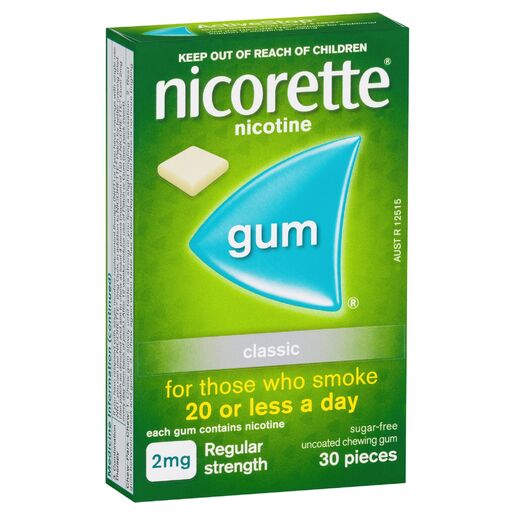 Nicorette Quit Smoking Nicotine Gum 2Mg Classic 30