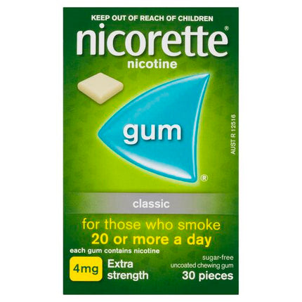 Nicorette Quit Smoking Extra Strength Nicotine Gum Classic 30