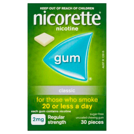Nicorette Quit Smoking Nicotine Gum 2Mg Classic 30
