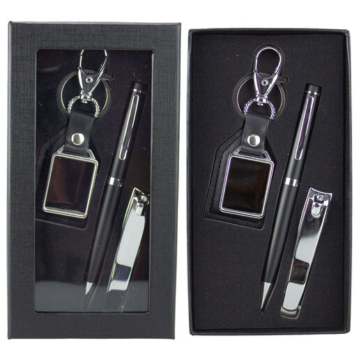 Pen Giftset with Matching Keyring and Nail Clippers 3 Piece Set