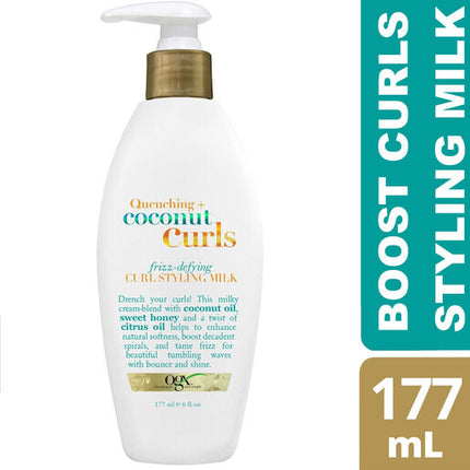 Ogx Quenching Coconut Curls Frizz Defying Curl Styling Milk For Curly Hair 177mL