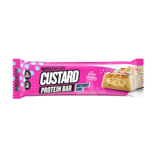Muscle Nation Custard Protein Bar Birthday Cake