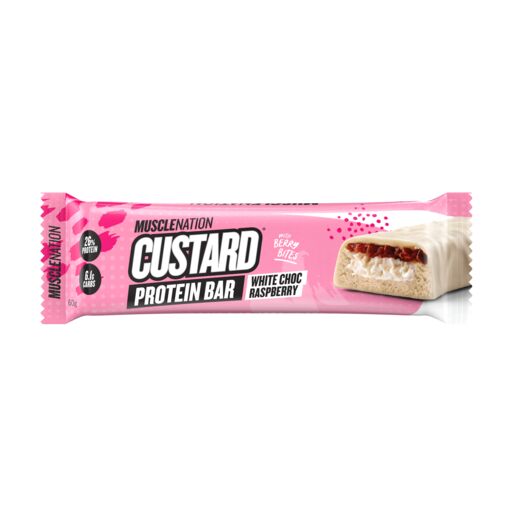 Muscle Nation Custard Protein Bar White Choc Raspberry