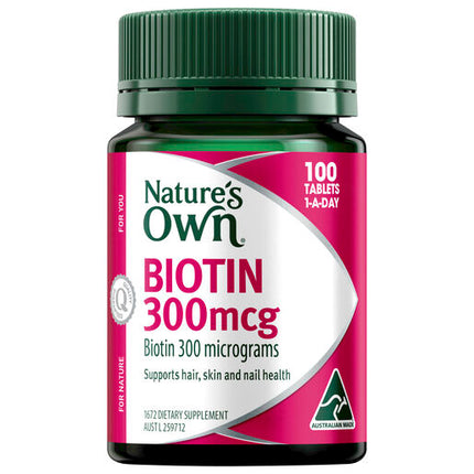 Nature's Own Biotin 300mcg 100 Tablets
