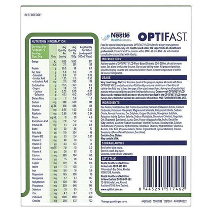 Optifast VLCD Plant Based Shake Vanilla 10 Pack 540g