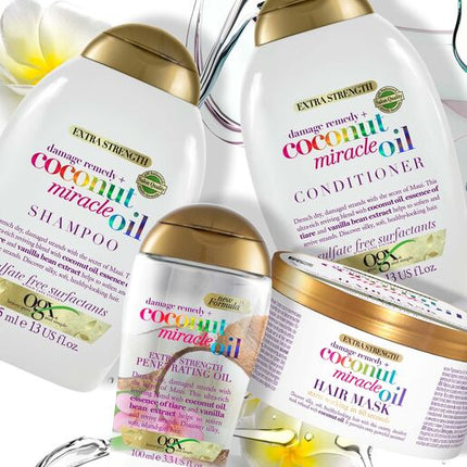 OGX Extra Strength Hydrate & Repair Coconut Miracle Oil Hair Mask For Damaged & Dry Hair  300mL