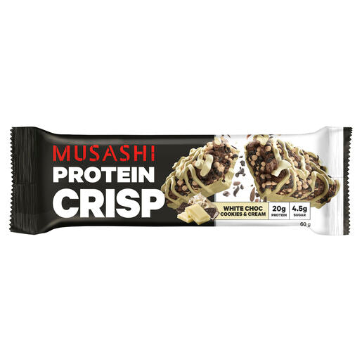 Musashi Protein Crisp Bar White Choc Cookies & Cream 60g