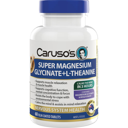 Carusos Super Magnesium Glycinate + L-Theanine Tabs 60
