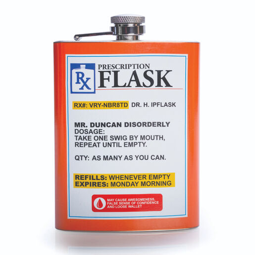 Metal Flask Prescription Hinged Cap
