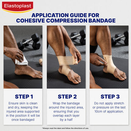 Elastoplast Sport Cohesive Bandage Tan 7.5cm x 4.5m