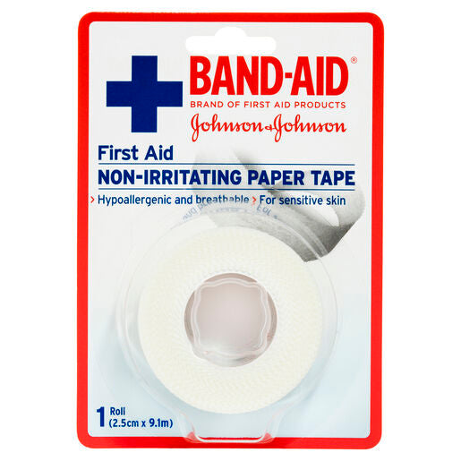 Band-Aid First Aid Non-Irritating Paper Tape 9.1m