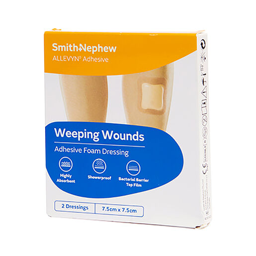 Allevyn Adhesive Foam Dressing 7.5cm x 7.5cm 2 Pack