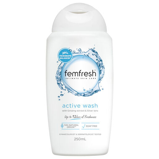 Femfresh Deodorising Active Wash with Ginseng Extract & Silver Ions 250mL