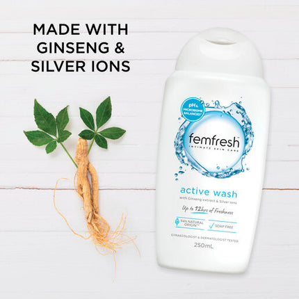 Femfresh Deodorising Active Wash with Ginseng Extract & Silver Ions 250mL