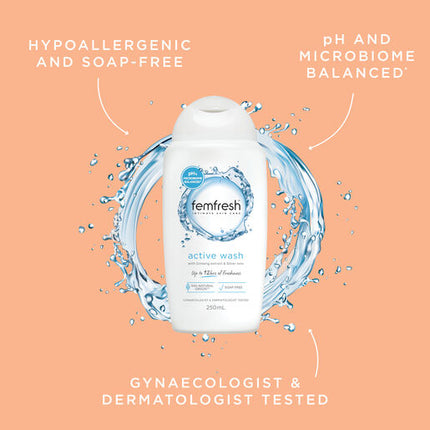 Femfresh Deodorising Active Wash with Ginseng Extract & Silver Ions 250mL