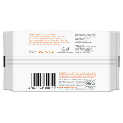 Femfresh Daily Cleansing Wipes 20 Pack
