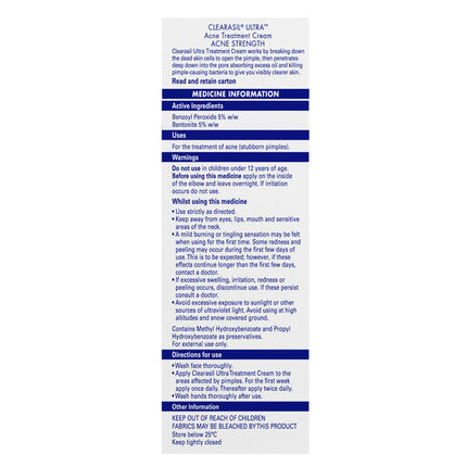 Clearasil Ultra Acne Treatment Cream 20g